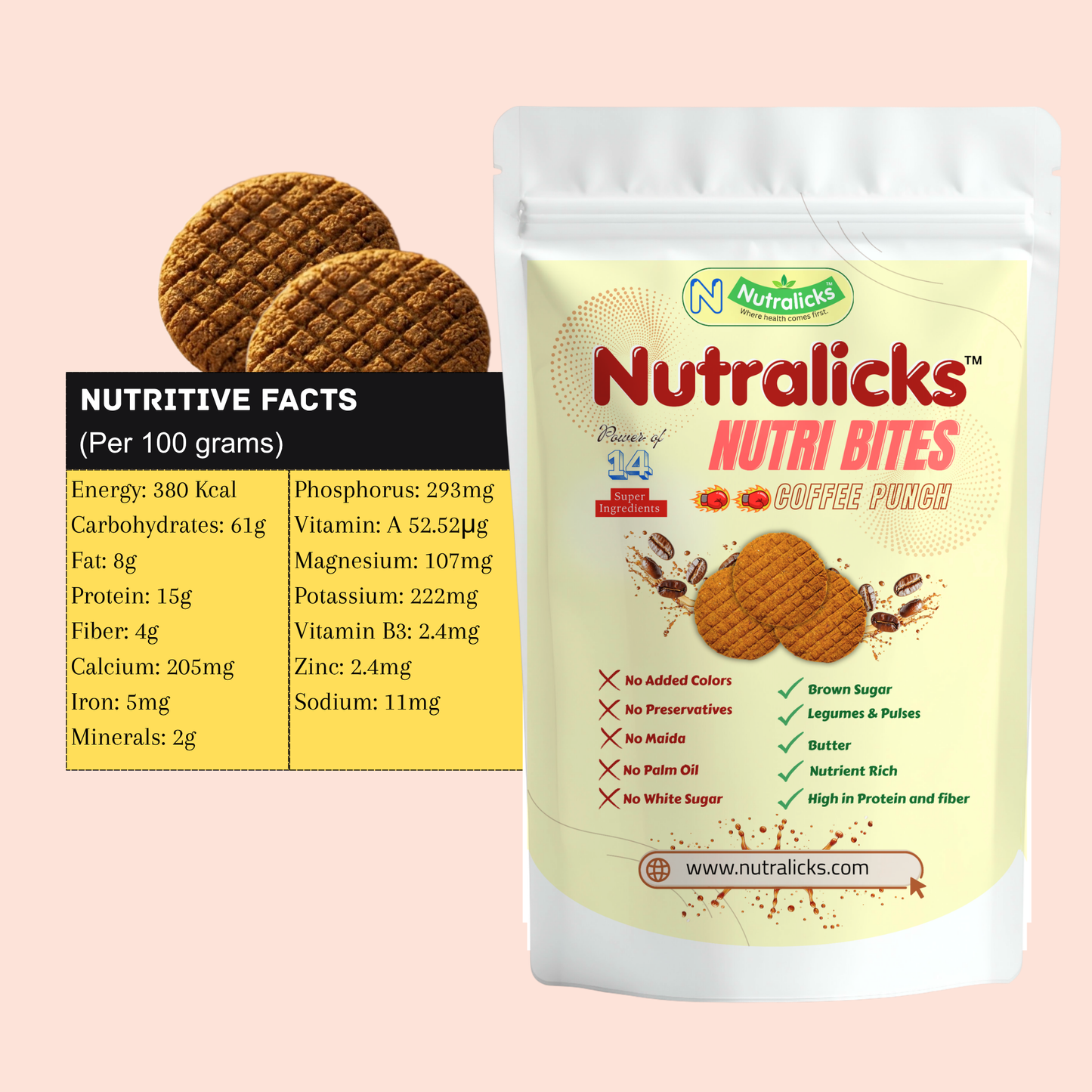 Nutralicks Nutribites Coffee Punch Biscuits