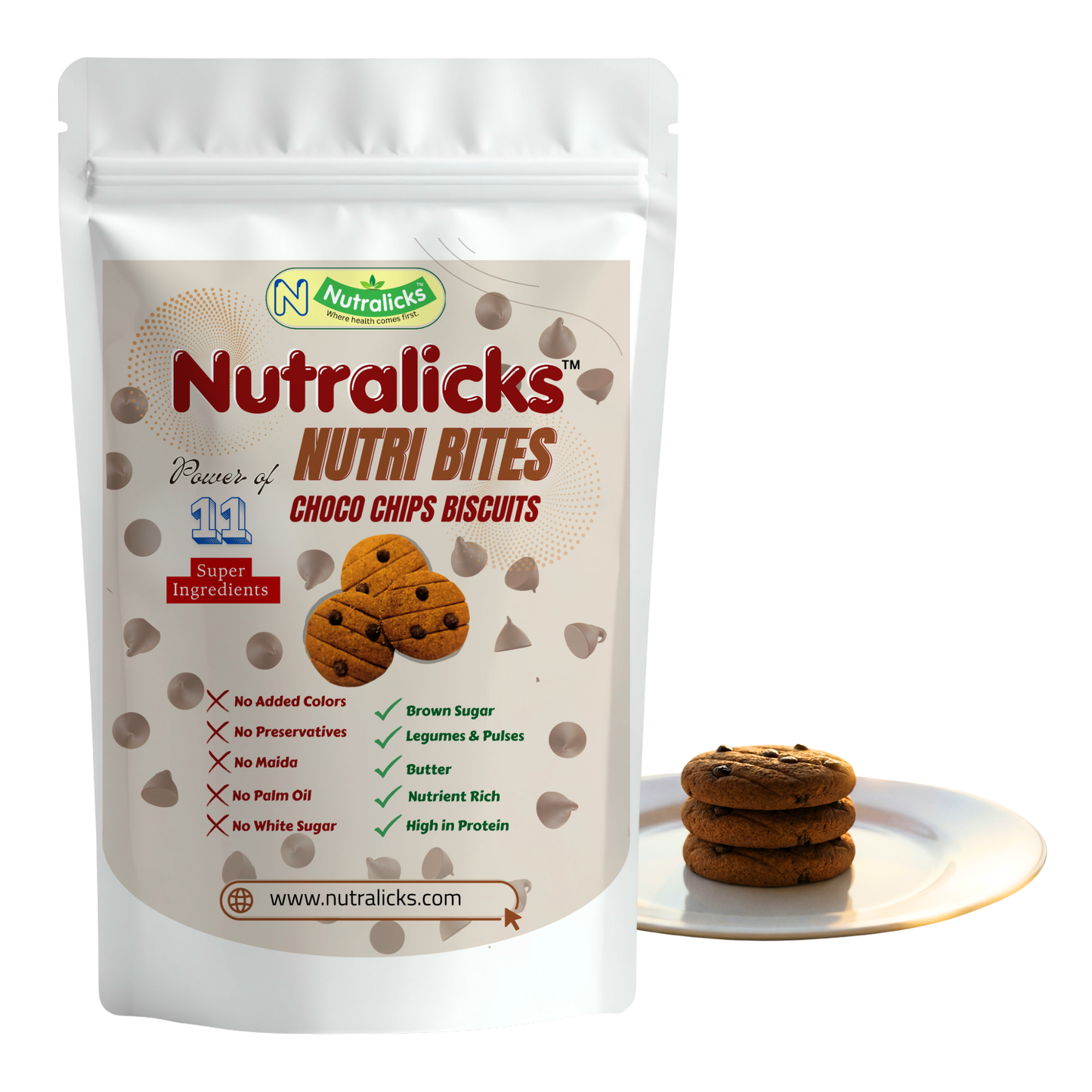 Nutralicks Nutribites Choco Chips Biscuits