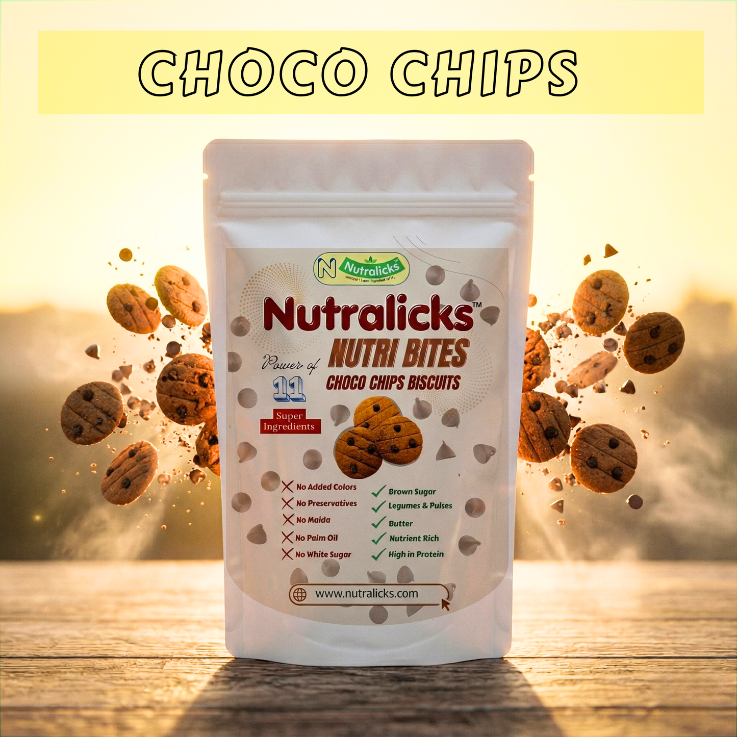 Nutralicks Nutribites Choco Chips Biscuits