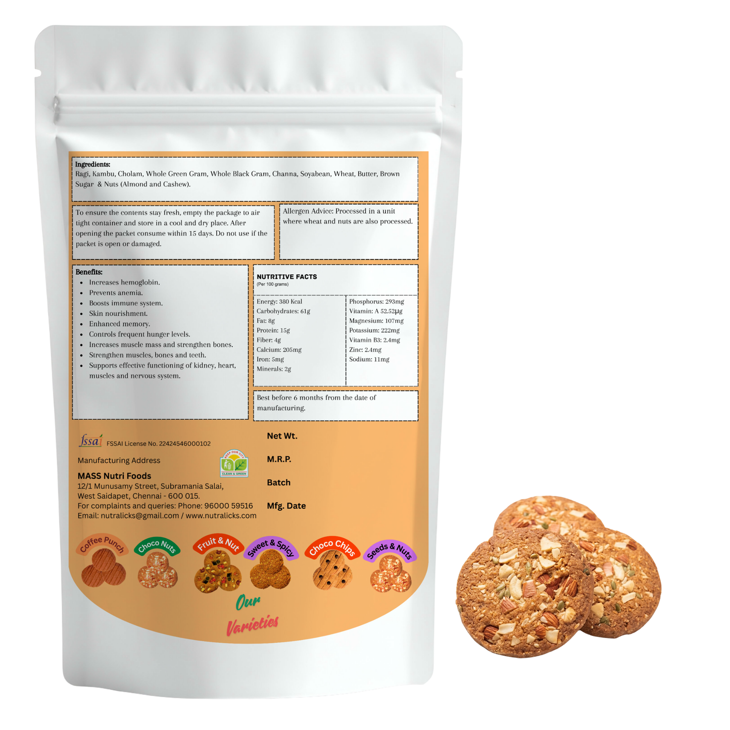 Nutralicks Nutribites Choco Nuts Biscuits