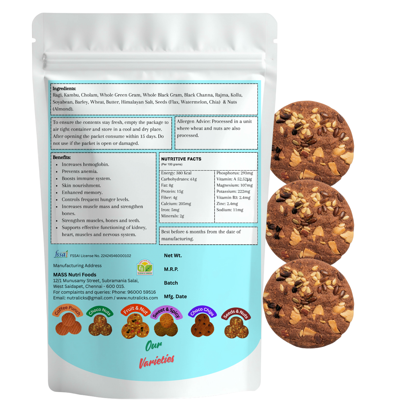 Nutralicks Nutribites Seeds & Nuts Biscuits
