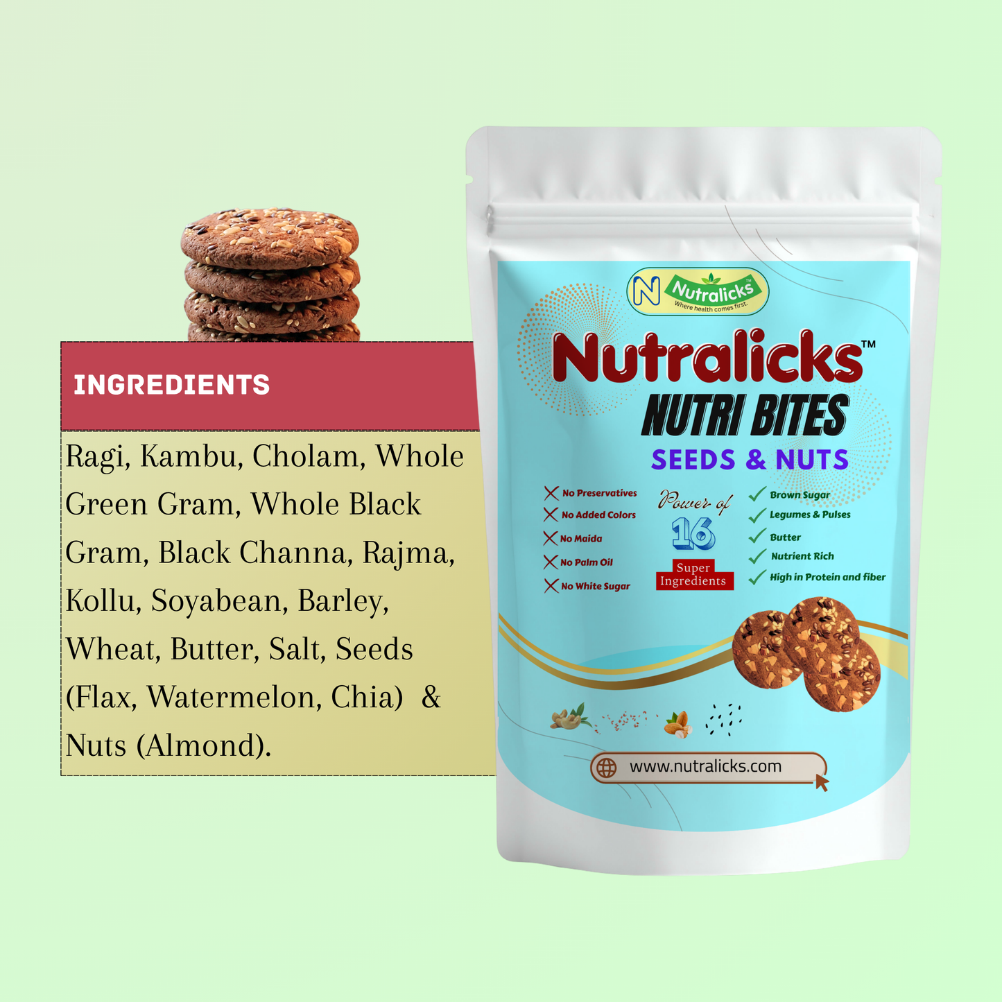Nutralicks Nutribites Seeds & Nuts Biscuits