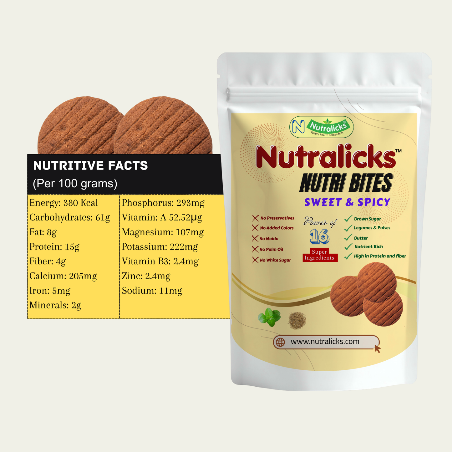 Nutralicks Nutribites Sweet & Spicy Biscuits